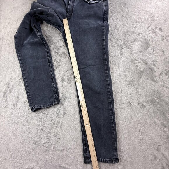 Levis 541 Jeans Mens 34x32 Black Gray Denim Athletic Fit Tapered Leg Distressed - Picture 10 of 16